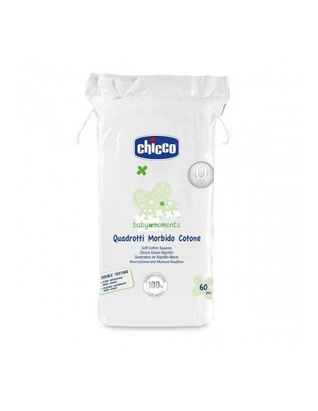 CHICCO QUADROTTI MORBIDO COTONE 60 PEZZI  - Clubfarma