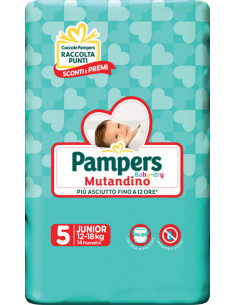 PAMPERS BABY-DRY MUTANDINO JUNIOR 14 PEZZI - Clubfarma