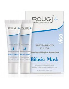 ROUGJ+ BIFASIC-MASK TRATTAMENTO PULIZIA VISO 30ML 2 PEZZI - Clubfarma