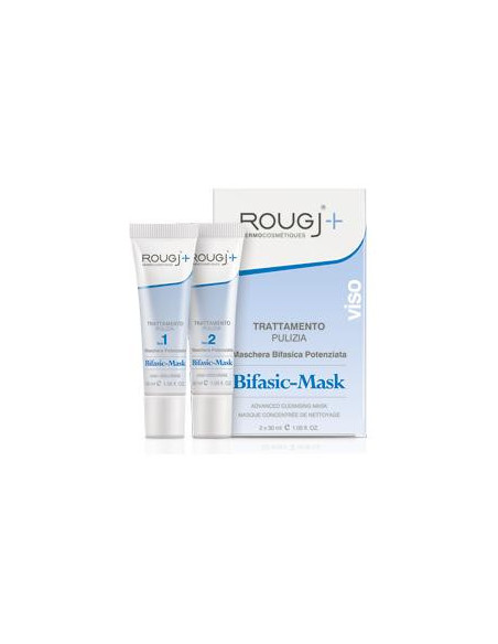 ROUGJ+ BIFASIC-MASK TRATTAMENTO PULIZIA VISO 30ML 2 PEZZI - Clubfarma