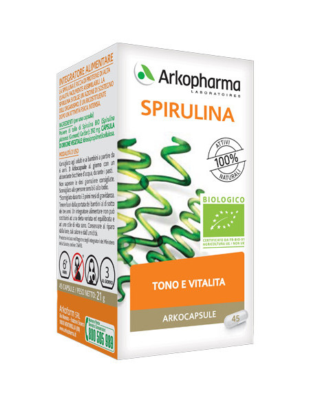 ARKOCAPSULE SPIRULINA BIOLOGICO TONO E VITALITA' 45 CAPSULE - Clubfarma