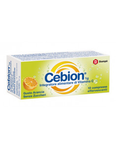 Cebion vitamina C gusto arancia senza zucchero 10 compresse effervescenti