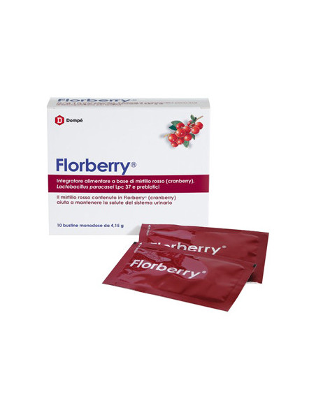 DOMPE FLORBERRY INTEGRATORE VIE URINARIE 10 BUSTINE 4,5G - Clubfarma