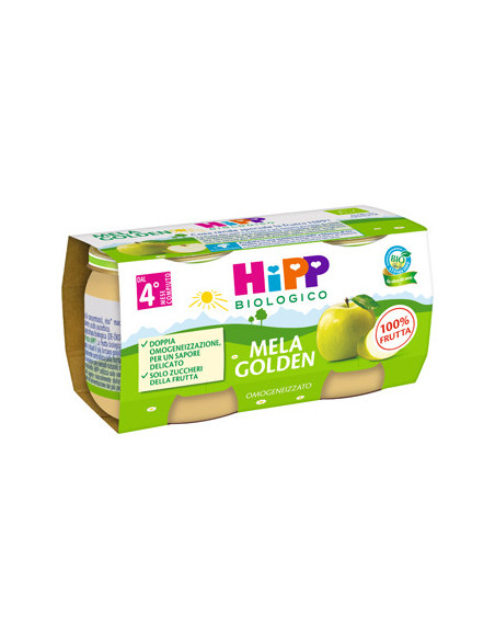 HIPP BIO OMOGENEIZZATO MELA GOLDEN 2VASETTIX80G - Clubfarma