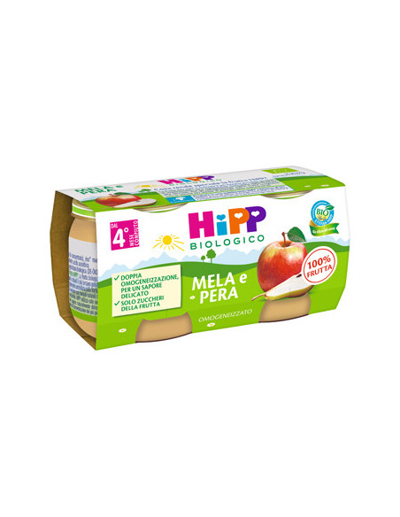 HIPP BIO OMOGENEIZZATO MELA PERA 2VASETTIX80G - Clubfarma