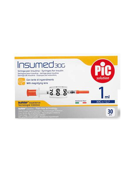 PIC - INSUMED SIRINGHE STERILI DA1ML G30X12,7MM 30PEZZI - Clubfarma