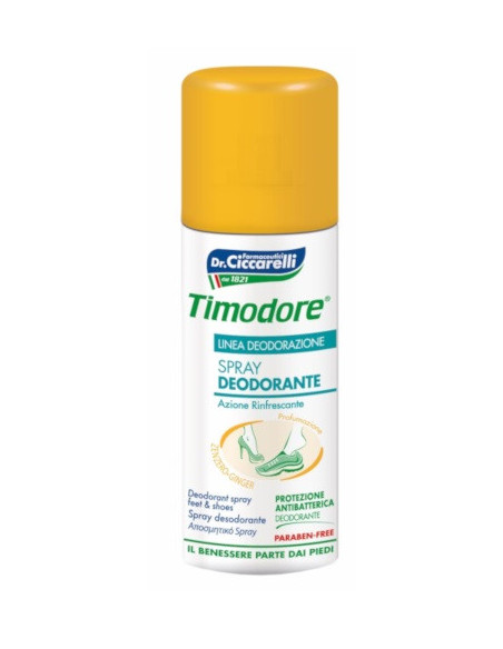 Timodore Spray deodorante allo zenzero ad azione rinfrescante e protezione antibatterica 150ml