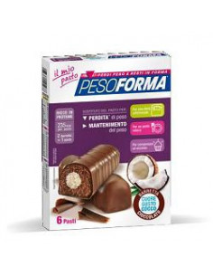 PESOFORMA BARRETTE AL CIOCCOLATO CUORE COCCO 12 PEZZI - Clubfarma