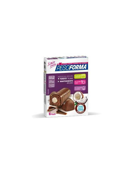 PESOFORMA BARRETTE AL CIOCCOLATO CUORE COCCO 12 PEZZI - Clubfarma