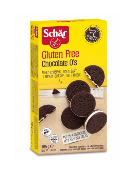 SCHAR CHOCOLATE O S BISCOTTI AL CACAO CON CREMA AL LATTE 165G - Clubfarma