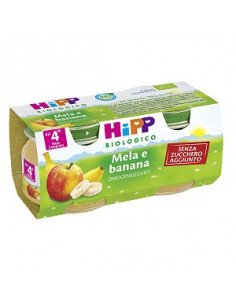 HIPP BIO FRUTTA GRATTUGGIATA MELA BANANA 4VASETTIX100G - Clubfarma