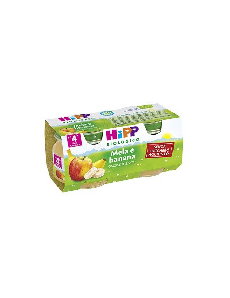 HIPP BIO FRUTTA GRATTUGGIATA MELA BANANA 4VASETTIX100G - Clubfarma