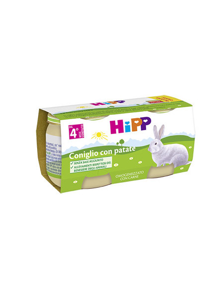 HIPP BIO OMOGENEIZZATO CONIGLIO CON PATATE 2VASETTIX80G - Clubfarma