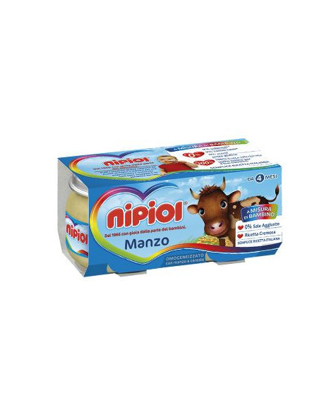 NIPIOL OMOGENEIZZATO MANZO 80GX2VASETTI - Clubfarma