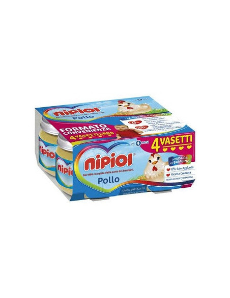 NIPIOL OMOGENEIZZATO POLLO 4VASETTIX80G - Clubfarma