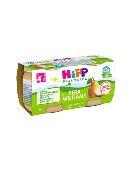 HIPP BIO OMOGENEIZZATO PERA WILLIAMS 2VASETTIX80G - Clubfarma