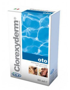 CLOREXYDERM OTO DETERGENTE AURICOLARE PER CANI E GATTI 50ML - Clubfarma