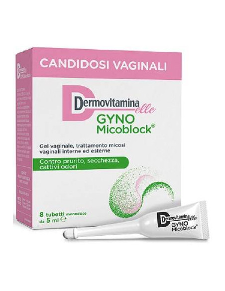 Dermovitamina Elle Gynomicoblock monodose  per micosi vaginali  8 tubetti da 5 ml