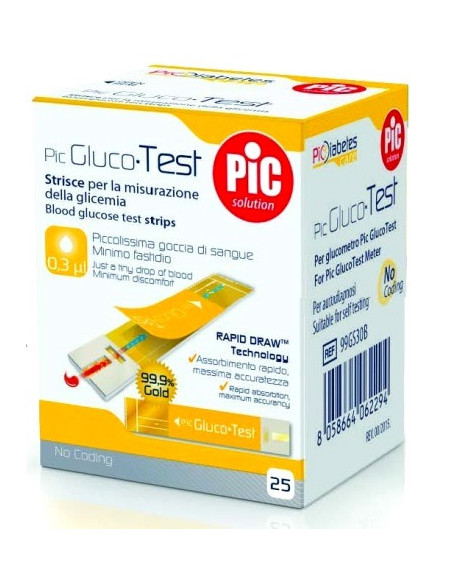 PIKDARE - PIC STRISCE GLUCOTEST 25 STRISCE - Clubfarma