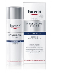 Eucerin Hyaluron-Filler crema viso giorno con texture ricca per pelle molto secca 50ml