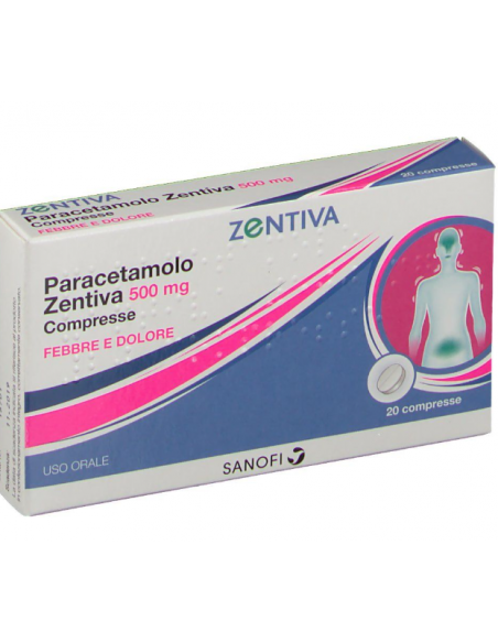 ZENTIVA PARACETAMOLO 20 COMPRESSE 500MG - Clubfarma