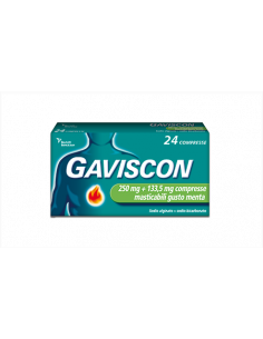 Gaviscon compresse per il bruciore di stomaco occasionale menta 24 cpr