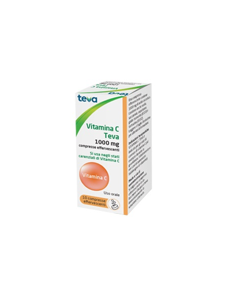 VITAMINA C TEVA*10CPR EFF 1G