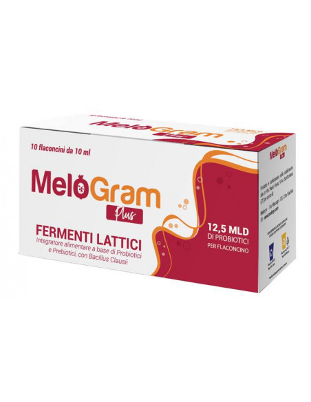 MeloGram Plus fermenti lattici 12,5 miliardicon Bacillus Clausii 10 fl 10ml