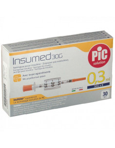 PIC - INSUMED SIRINGHE PER INSULINA 0,3ML 30GAUGEX 8MM 30PEZZI - Clubfarma