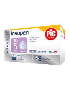 PIC - INSUPEN ADVANCED AGO PENNA DA INSULINA GAUGE 31X5MM - Clubfarma