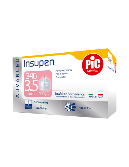 PIC - INSUPEN ADVANCED GAUGE 34X3,5MM 100 PEZZI - Clubfarma