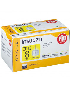 PIC - INSUPEN ORIGINAL AGO PENNA PER INSULINA GAUGE30X8MM 100 PEZZI - Clubfarma