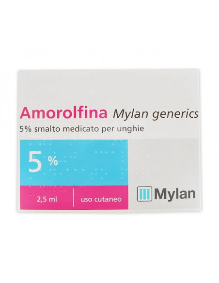 AMOROLFINA MYLAN GENERICS 5% SMALTO MEDICATO PER UNGHIE 2,5ML - Clubfarma