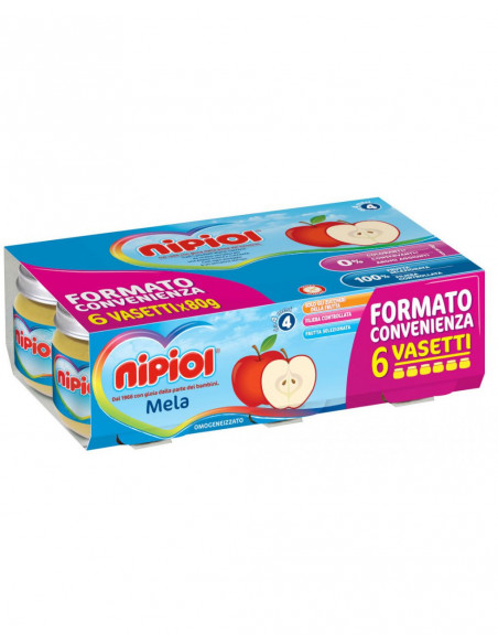 NIPIOL OMOGENEIZZATO MELA 6VASETTIX80G - Clubfarma