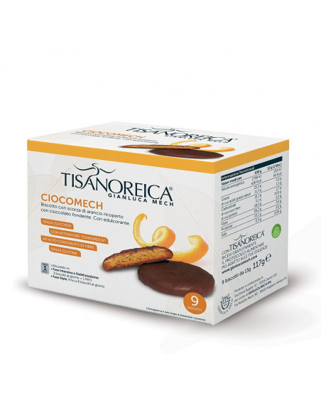 TISANOREICA CIOCOMECH BISCOTTO AL CIOCCOLATO E ARANCIA 9 BISCOTTI 13G - Clubfarma