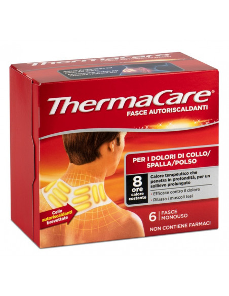 THERMACARE FASCE AUTORISCALDANTI A CALORE TERAPEUTICO COLLO/SPALLA/POLSO 6 PEZZI - Clubfarma