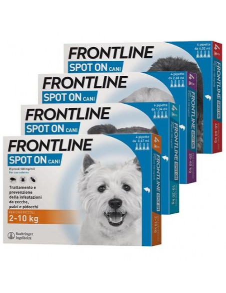 FRONTLINE SPOTON 4PIPETTE CANI DA 2-10KG ANTIPARASSITARIO - Clubfarma