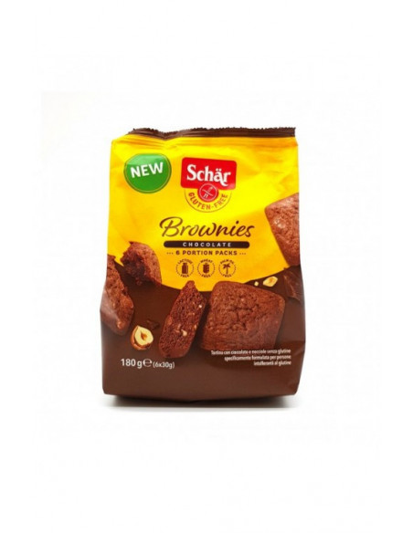 SCHAR BROWNIES TORTINA CON CIOCCOLATO E NOCCIOLA 6X30G SENZA GLUTINE - Clubfarma