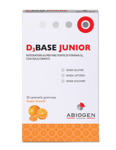 D3BASE JUNIOR VITAMINA D 30 CARAMELLE GOMMOSE ARANCIA - Clubfarma