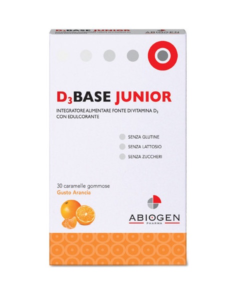 D3BASE JUNIOR VITAMINA D 30 CARAMELLE GOMMOSE ARANCIA - Clubfarma