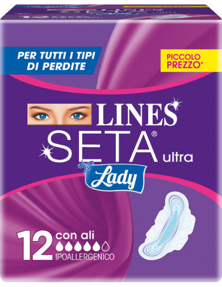 Lines seta ultra lady con ali 12 pezzi