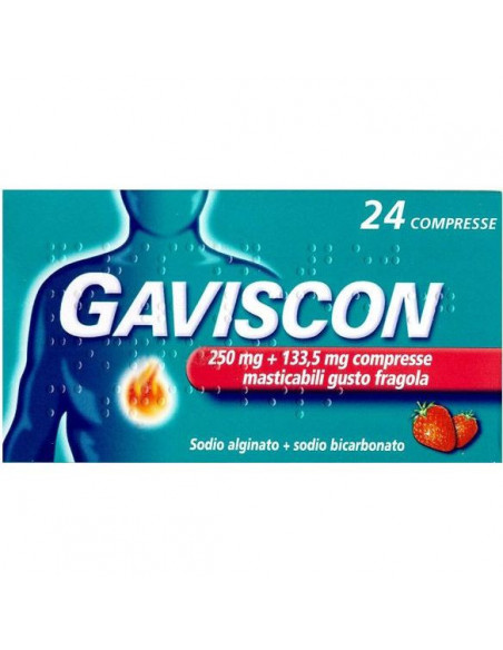 Gaviscon compresse bruciore di stomaco occasionale fragola 24 cpr masticabili