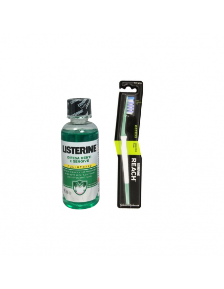 Collutorio + spazzolino listerine difesa denti e gengive 95ml