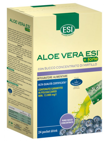 Esi Aloe Vera pocket drink +Forte con succo concentrato di mirtillo per depurare l'organismo 24 stick