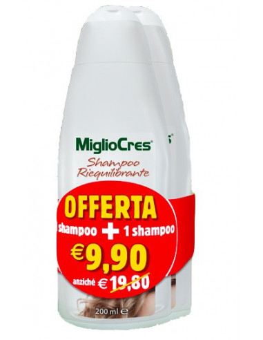 Migliocres Shampoo riequilibrante per capelli stressati 200ml + 200ml