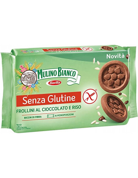 Mulino bianco senza glutine frollini al cioccolato e riso 6 monoporzioni da 41,66 g