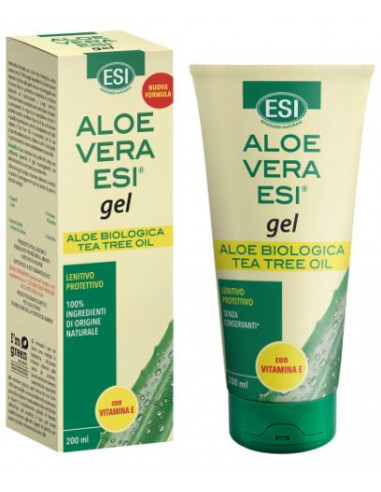 Esi Aloe Vera gel Vitamina E + Tea Tree Oil lenitivo e protettivo per pelle secca e irritata 200ml