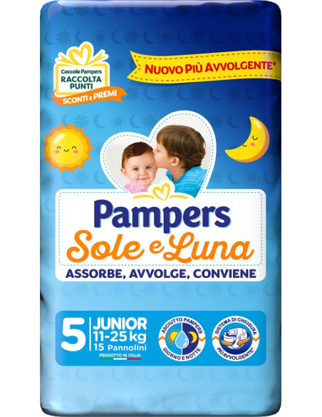 Pampers sole&luna junior 15pz