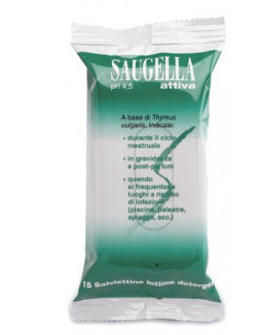 SAUGELLA ATTIVA SALVIETTE INTIME 15 PEZZI - Clubfarma