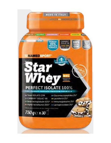 NAMED SPORT STAR WHEY COOKIES&CREAM INTEGRATORE ALIMENTARE 750G - Clubfarma